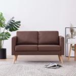 vidaXL Canapea cu 2 locuri, maro, material textil (281353) Canapea