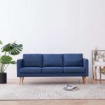 vidaXL Canapea cu 3 locuri, albastru, material textil (281356) Canapea