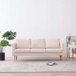 vidaXL Canapea cu 3 locuri, crem, material textil (281352) Canapea