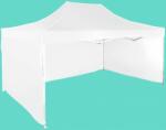 Expodom Gyorsan összecsukható sátor 3x4, 5m - alumínium, Fehér, 3 oldalfal