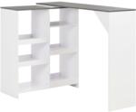 vidaXL Masă de bar cu raft mobil, alb, 138x39x110 cm (280226)