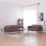 vidaXL Set de canapele, 2 piese, gri taupe, material textil (276858) Canapea
