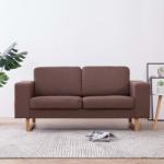 vidaXL Canapea cu 2 locuri, maro, material textil (281383) Canapea