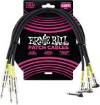 Ernie Ball 6076 45cm Patch kábel pack, egyenes/pipás csatlakozók, fekete - hangszeraruhaz