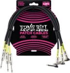 Ernie Ball 6076 45cm Patch kábel pack, egyenes/pipás csatlakozók, fekete