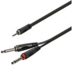Roxtone RAYC130L1 3, 5 Jack - 2xJack Y-kábel, 1m