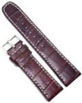 HCraft Curea Ceas „Cross-Grain Sport C3025 - Piele Maro cu Cusătură Albă Contrastantă (18mm - 24mm) (C3026-H-CROSS)