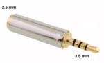  E166 Jack 4 polusú 3, 5mm dugó - 2, 5mm aljzat jack adapter