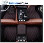 ALEMAR Covorase presuri 5D din piele Mercedes Clasa C W204 2007-2014 Lux Tip Tavita dedicate Negru+Rosu (01R)