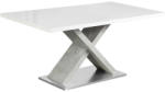 TEMPO KONDELA Étkezőasztal, fehér magasfényű HG/beton, 160x90 cm, FARNEL - mindigbutor