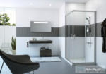 HÜPPE CLASSICS 2 80x80x190 négyszögletes, sarokbelépő zuhanykabin, 2 részes tolóajtóval, magasfényű ezüst profilzattal, világos üveggel, Anti-Plaque nélkül C20102 069 321 (C20102069321)