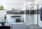 HÜPPE CLASSICS 2 100x100x190 negyedköríves tolóajtós zuhanykabin, rádiusz: 500, fényes ezüst profilzattal, világos üveggel, Anti-Plaque nélkül C20605 069 321 (C20605069321)