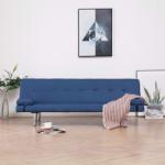 vidaXL Canapea extensibilă cu două perne, albastru, poliester (282187) Canapea