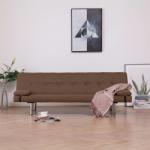 vidaXL Canapea extensibilă cu două perne, maro, poliester (282186) Canapea