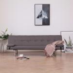 vidaXL Canapea extensibilă cu două perne, gri taupe, poliester (282192) Canapea
