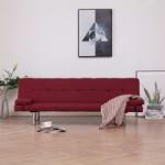 vidaXL Canapea extensibilă cu două perne, roșu vin, poliester (282191) Canapea