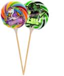 Nauty lollipops Unikornis - T-Rex mix hurrikán nyalóka szivárvány málna és cola ízű 50g kínálóban