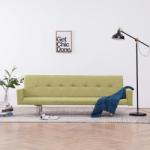 vidaXL Canapea extensibilă cu brațe, verde, poliester (282222) Canapea