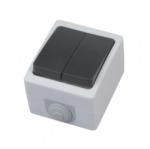 Horozk Electrik Intrerupator dublu PT, Atom One Way, pentru exterior, IP54