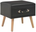 vidaXL Noptieră, negru, 40 x 35 x 40 cm, piele ecologică (247537) - vidaxl