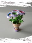 kezmuves-hobby. hu Mini csokor - Quilling Cserepes kisvirágok