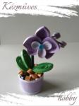 kezmuves-hobby. hu Lila orchidea - Quilling Cserepes kisvirágok