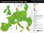 Stiefel Európai Unió talajeróziós térképe angol nyelven, falitérkép (47385T-L)