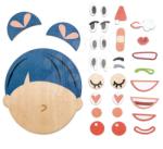 Tender Leaf Cap de jucărie asamblabilă din lemn What's Up? Tender Leaf Toys set cu 32 de părți cu accesorii pentru exprimarea sentimentelor (TL8607)