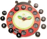 Tender Leaf Ceas magnetic din lemn buburuză Ladybug Teaching Clock Tender Leaf Toys atârnabil, cu 12 cuburi punctate (TL8412)