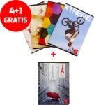 4+1 GRATIS Set 5 bucati Caiet A5 48 file linii policromie Pigna (CAIP48PL/4+1GRATIS)
