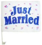  just married textil zászló-((40x30 cm)
