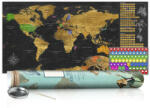  KAPARÓS TÉRKÉP - GOLDEN MAP kaparós világtérkép - Lekaparható világtérkép 100 x 50 cm angol nyelvű - zöld hengerben