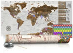  KAPARÓS TÉRKÉP - GREY MAP kaparós világtérkép - Lekaparható világtérkép 100 x 50 cm angol nyelvű - krémszínű hengerben