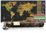  KAPARÓS TÉRKÉP - GOLDEN MAP kaparós világtérkép - Lekaparható világtérkép 100 x 50 cm angol nyelvű - barna hengerben