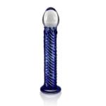 Lovetoy СТЪКЛЕНО ДИЛДО С РЕЛЕФ romance blue