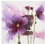 Mendola Tablou pictat manual Lilies pink, dimensiunea 60x60cm