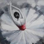 Mendola Tablou pictat manual Ballerina, dimensiunea 40x40cm