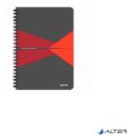 Leitz Office PP Borítóval A4 - négyzetrácsos 90 lap szürke-piros (44950025)