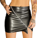 Noir Handmade F126 Ecoleather Miniskirt with 2-way Zipper Ruler S