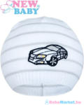 NEW BABY Tavaszi sapka New Baby Autó fehér - világos szürke 104 (3-4 éves)