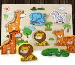 Woodmom Toys Puzzle lemn 3D Animale din jungla (KT 497)