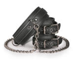 EasyToys Fetish Leather Collar With Handcuffs