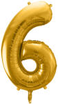 PartyDeco S. r. o 6. szám, fólia lufi, 86 cm, arany, tasakban