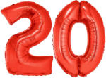 Funny Fashion 20-as piros szám fólia lufi