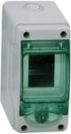  Schneider 13975 Kaedra vízálló kiselosztók 3 modul, 1 sor, átlátszó zöld ajtóval, IP65, falon kívüli (13975)