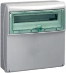  Schneider 13193 Kaedra vízálló kiselosztók 19 modul, 1 sor, átlátszó zöld ajtóval, sima kifúrandó felülettel, IP65, falon kívüli (13193)
