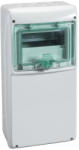  Schneider 13190 Kaedra vízálló kiselosztók 8 modul, 1 sor, átlátszó zöld ajtóval, sima kifúrandó felülettel, IP65, falon kívüli (13190)