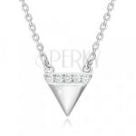 Ekszer Eshop 925 ezüst nyaklánc - fordított háromszög, csillogó cirkónia vonal