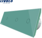 LIVOLO Intrerupator triplu cu touch Livolo din sticla - culoare verde