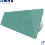 LIVOLO Intrerupator dublu+dublu+dublu cu touch Wireless Livolo din sticla - culoare verde